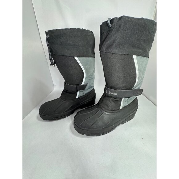 L.L. Bean Kids Size 5 Winter Boots Black & Gray Waterproof Insulated Snow - Picture 12 of 16